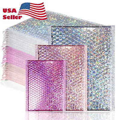 9 X12  Holographic Poly Bubble Mailers Shipping Mailing Padded Bags Envelopes • $16.99