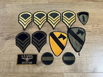 Assorted Vintage US Military Patches X 12 - Army Naval Aviation Cavalry • £1.95