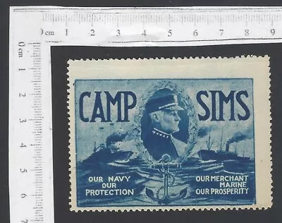 USA WW1 CAMP SIMS Merchant Marine Poster Stamp MNH • $11.25