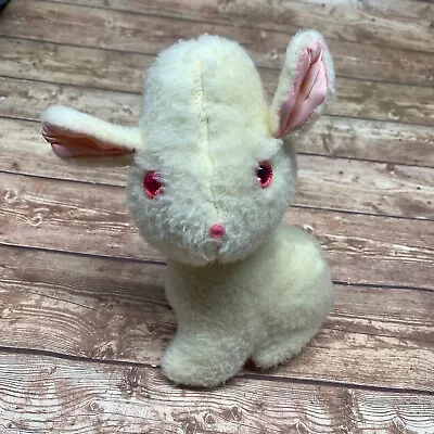 Antique/Vintage Bunny Rabbit Toy Pink Eyes Stuffed Musical Wind Up • $23.81