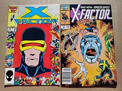 X-Factor 6 FN+ Newsstand 10 FN 1st & 2nd Apocalypse Lot Of 2 Marvel 1986 • $39