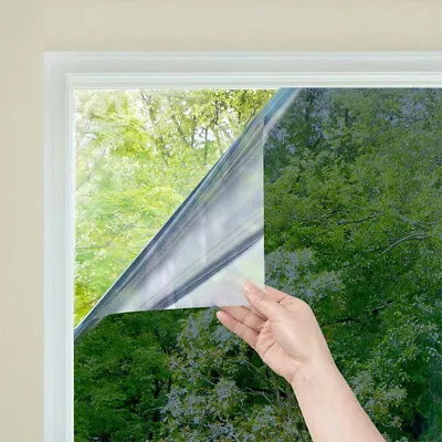 £5.94 • Buy Reflect One Way Mirror Window Film Glass Effect Privacy Sticker UV Sun Protector