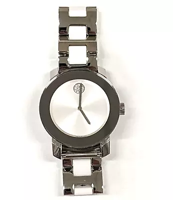 Movado Bold Steel/Ceramic Watch Silver Dial W/ Crystals 36mm Quartz Retail: $595 • $415