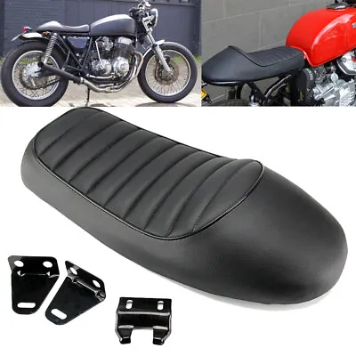 Motorcycle Cafe Racer Seat Flat Brat Hump Saddle Fit For Honda Suzuki Yamaha • $34.73