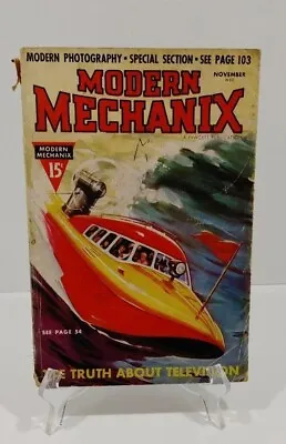 Modern Mechanix Magazine Nov 1937 Speed Boat Cover Television Truth Science • $10