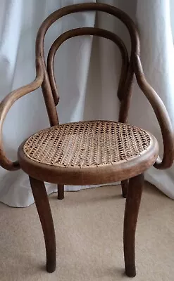 Bentwood Childs Chair Vintage Beech Rattan Cane Seat Nursery Decorative Read • £45