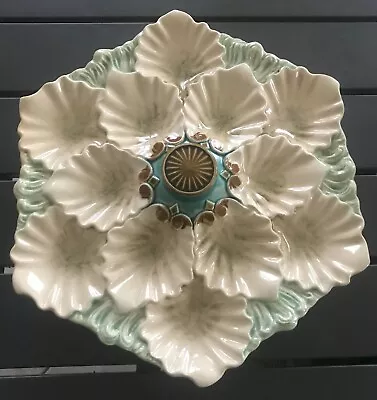 Rare Antique French Orchies Oyster Majolica Platter / Server 12 Shells • $250