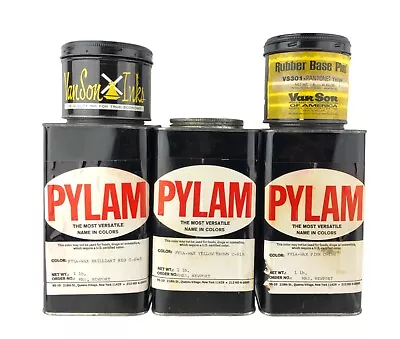 Lot 5 Vintage Art Paint Ink Tins Jars Van Son & Pylam • $24.99