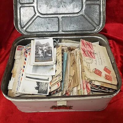WWII Lot Of 330+ Love Letters Ephemera PLUS Photos 1941-45 In Vintage Breadbox • $1000