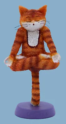 9 Lives Chatkra Fun Ginger Cat Meditating Indoor Ornament Sculpture Figurine • $24.86