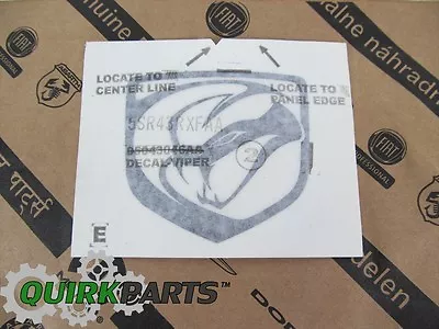 2014-2017 Dodge Viper Decal Emblem Badge Oem New Mopar Genuine • $45.04