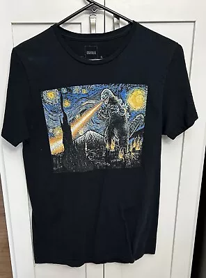 Godzilla Starry Night T Shirt Men's Size Small Vincent Van Gogh TOHO • $7.99