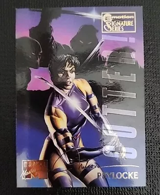 1995 Marvel Masterpieces Pyslocke #76 Emotion Signature Series Parallel Card • $7.99