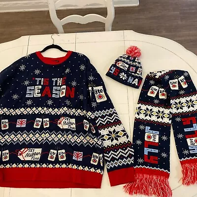 Miller Lite Men's 3XL Christmas Sweater Scarf & Hat • $35