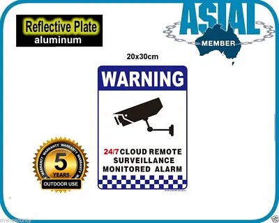 Warning CCTV Security Surveillance Camera Cloud Monitored Alarm METAL Sign • $15.50