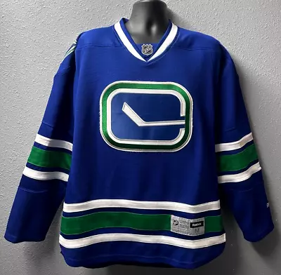 Vancouver Canucks NHL Reebok Hockey Jersey Men's SZ: M Blue - Used • $65