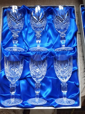 £40 • Buy Edinburgh Crystal Wine Glasses Boxed X 6 Vintage