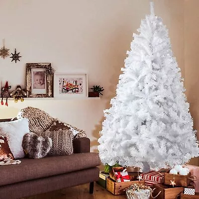 CLARFEY 5 6 7 Ft Artificial Christmas Tree Xmas Festival Holiday Indoor White • $38.99