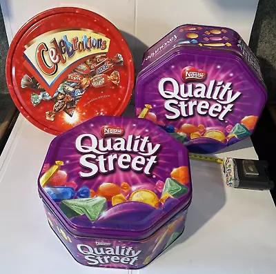 Quality Street And Celebrations Empty Tins Need Bit TLC From 2005 & 2006 • £4