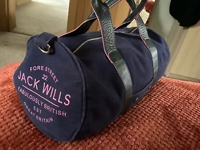 Jack Wills Bag Navy Blue & Pink Barrel Tote Dominoes Solitaire 4 In Row & Amp • £20