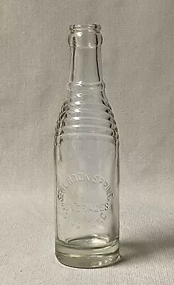 Vintage Art Deco Embossed Glass Soda Bottle Seal Rock Spring Beverage Saco Maine • $19.99