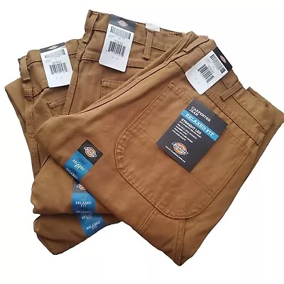 Dickies Carpenter Jeans Flex Duck Brown Relaxed Fit Straight 32x32 Lot Of 3 NWT • $84.15