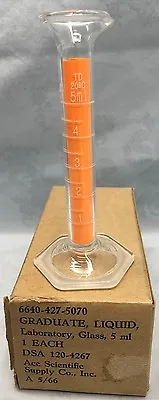 Vintage New -KIMAX- 1mL Thru 5mL Glass Beaker Measure  W/Pourspout • $17