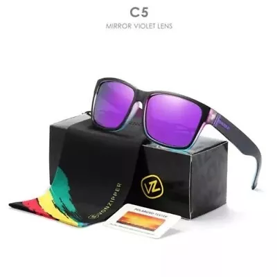 Von Zipper Sunglasses Sport Polarized Men Black Square Frame Elmore Style C5 • $12.99