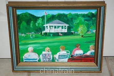 Original Oil Painting Westminster MA Mass Academy Hill Band Stand D Kaski 1996 • $44.97