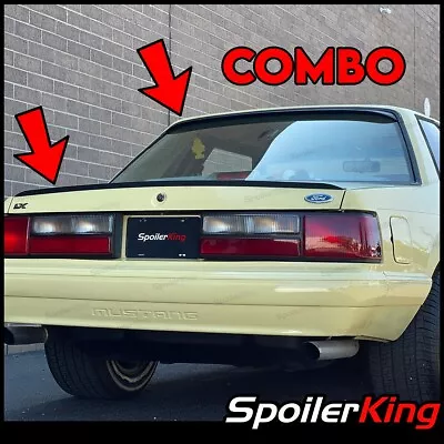 COMBO Rear Roof Wing & Trunk Lip Fits:Ford Mustang Notchback 1979-1993 244L/284R • $146.30