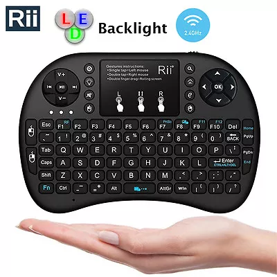 Genuine Rii I8+ Wireless Mini Keyboard + Touchpad With Backlight For PC Smart TV • $29.50