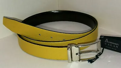 £59.99 • Buy ANDERSONS ITALIAN LEATHER BELT REVERSIBLE YELLOW  BROWN 115cm 44  BNWT