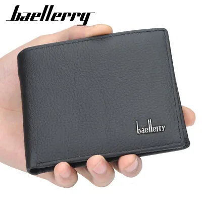 $16.95 • Buy Baellerry Soft Leather Bifold Wallet Men's Purse Card Slots Coin Pocket 