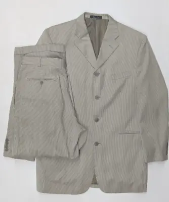 Lineage Mens Microtech 2 Piece Searsucker Suit Jacket Size 40R Pants 30x28 • $24.50