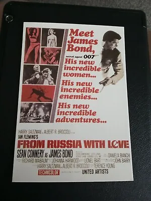 Modern FILM POSTER Postcard: FROM RUSSIA WITH LOVE (Sean Connery As James Bond) • £2.40