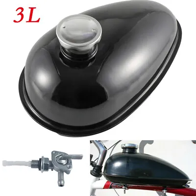 3L 0.8 Gallon Gas Fuel Petrol Tank For 49cc 60cc 80cc Motorized Bicycle Bike • $29.99