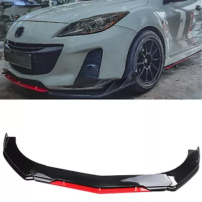 Glossy Black+Red For Mazda 2 3 6 Front Bumper Lip Spoiler Splitter • $49.99