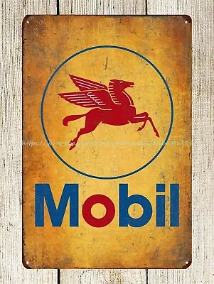  Cottage Shops Mobil Oil Gas Pegasus Flying Horse Metal Tin Sign • $15.88