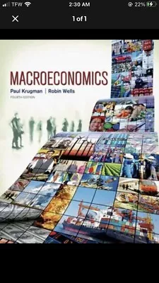 Macroeconomics By Paul Krugman Fourth Edition • $7