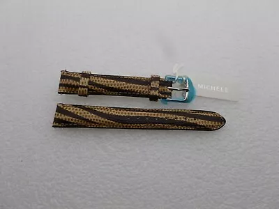 Genuine Michele 16mm  Tan Brown Genuine Leather  Watch Band Strap New • $27.77