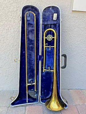 Vintage King Cleveland 605 Brass Trombone W/ Carry Case Musical Instrument • $74.99