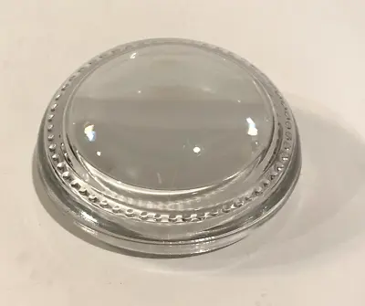 Vintage Paperweight Dome Glass Magnifier Clear Beaded Rim Reading Craft Glass 3  • $12.99