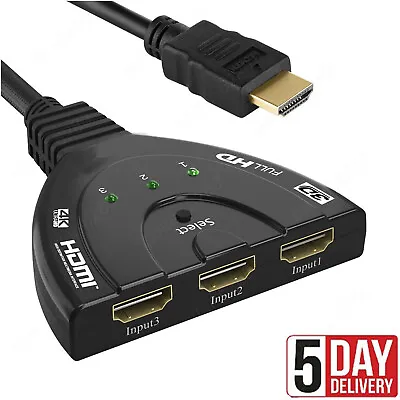 3 Port 4K HDMI 2.0 Cable Auto Video Splitter Switch Switcher 3x1 Adapter HUB • $6.88