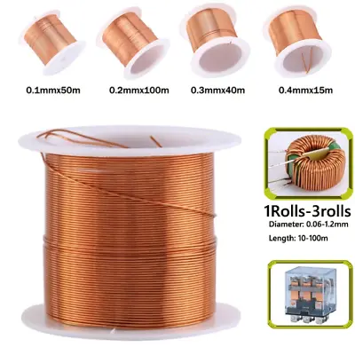 1-3Rolls Copper Lacquer Wire Cable Copper Wire Magnet Wire Copper Winding Wire • $11.98