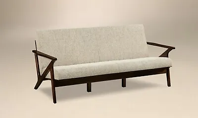 Amish Mid-Century Modern Scandinavian Sofa Couch Upholstered Solid Wood Malaya • $2299