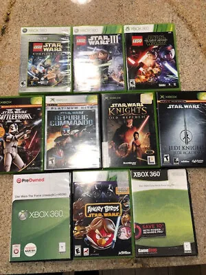 $50 • Buy Xbox 360 - 10 Star Wars Games Bundle: Lego Star Wars, Angry Birds Star Wars, Etc