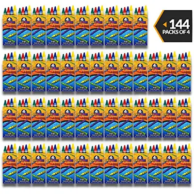 Bulk Crayons - 576 Crayons! Case Of 144 4-Packs Premium Color Crayons For Kids • $36.08