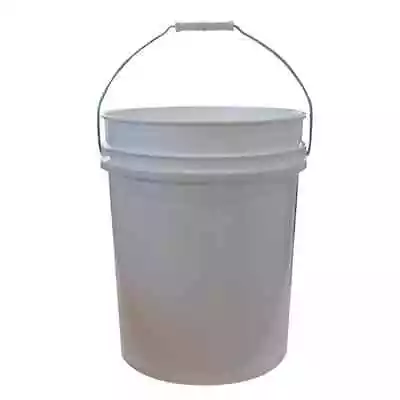 5 Gallon Plastic Bucket Heavy Duty White Paint Pail Storage Buckets 10-Pack • $39.09