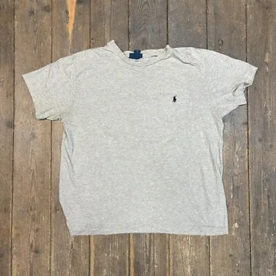 Ralph Lauren Polo T-Shirt Y2K Pocket Logo Sports Tee Grey Mens Large • £20