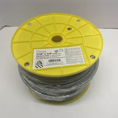 KingChain Aircraft Cable Vinyl-Coated 3/16” X 1/4” 250’ Galvanized 505552 • $39.95